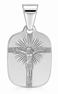 Medalik Srebrny Diamentowany z Wizerunkiem Jezusa pr 925