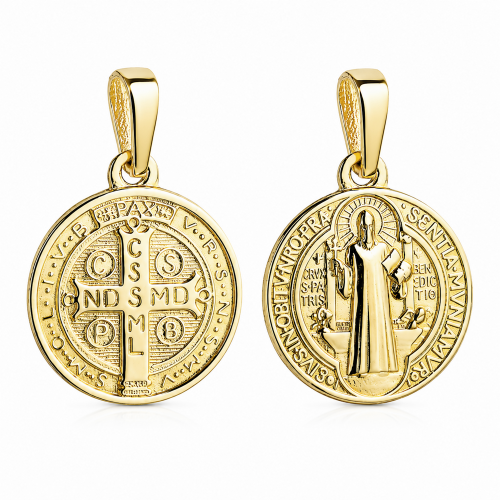 Złoty Medalik  św. Benedykt  pr 585 