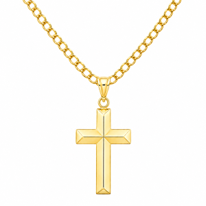 Łańcuszek Złoty Pancerka  Diamentowany  3,00 mm z Krzyżykiem pr 585