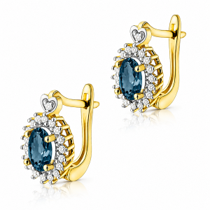 Kolczyk Topaz London Blue 2 x 0,50 ct  Złoto pr 585