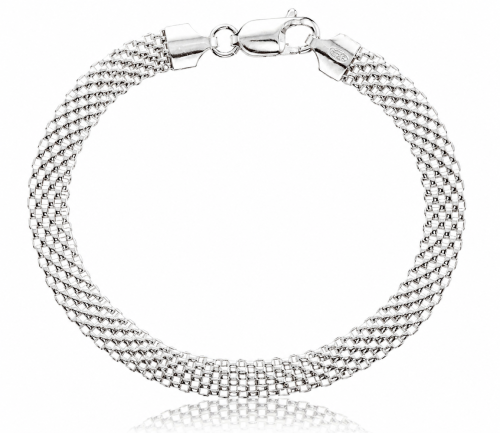 Bransoletka Srebrna Tub Ażurowy 6,00 mm pr  925 Grawer Gratis