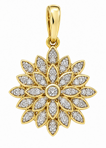 Zawieszka Złota Kwiat z Diamentami pr. 585