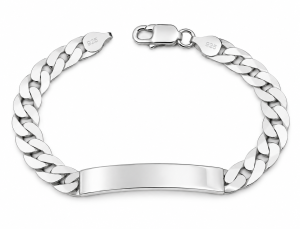 Srebrna Bransoletka Pancerka 9,30 mm z Blaszką pr 925 Grawer Gratis