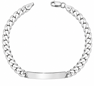 Srebrna Bransoletka Pancerka 5,30 mm z blaszką pr 925 Grawer Gratis 