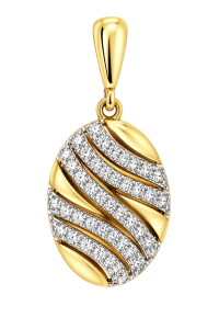 Zawieszka Złota z Naturalnymi Diamentami pr. 585 – Elegancka Owalna