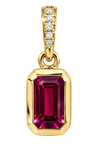 Zawieszka Złota z Rodolitem i Diamentami Złoto 585 14K