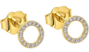 Kolczyki Złote Kółeczka z Diamentami pr. 585