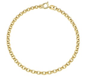Złota Bransoletka Damska Rolo Diamentowana pr 585